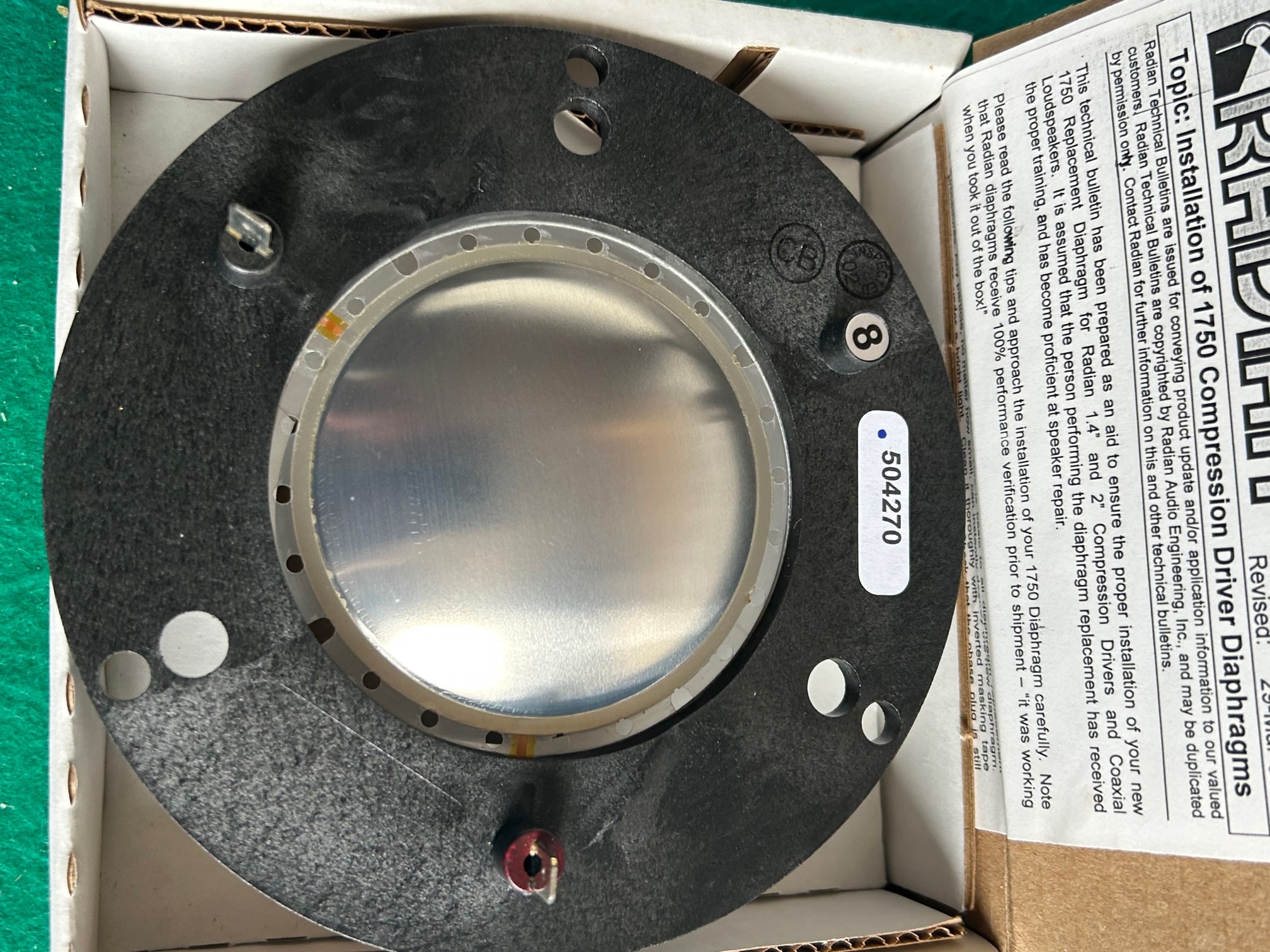 diaphragme RADIAN 1750 8 V4