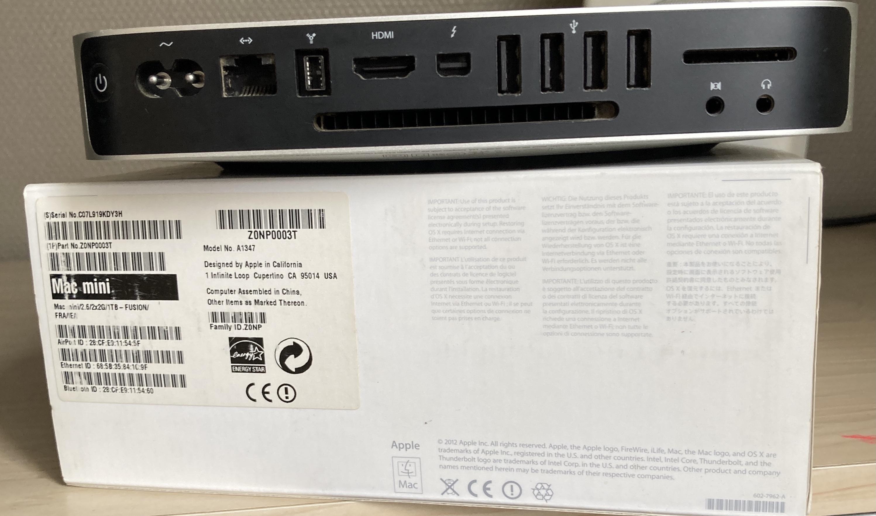 Apple Mac mini late-2012 core i7 2,3 Ghz (4894)