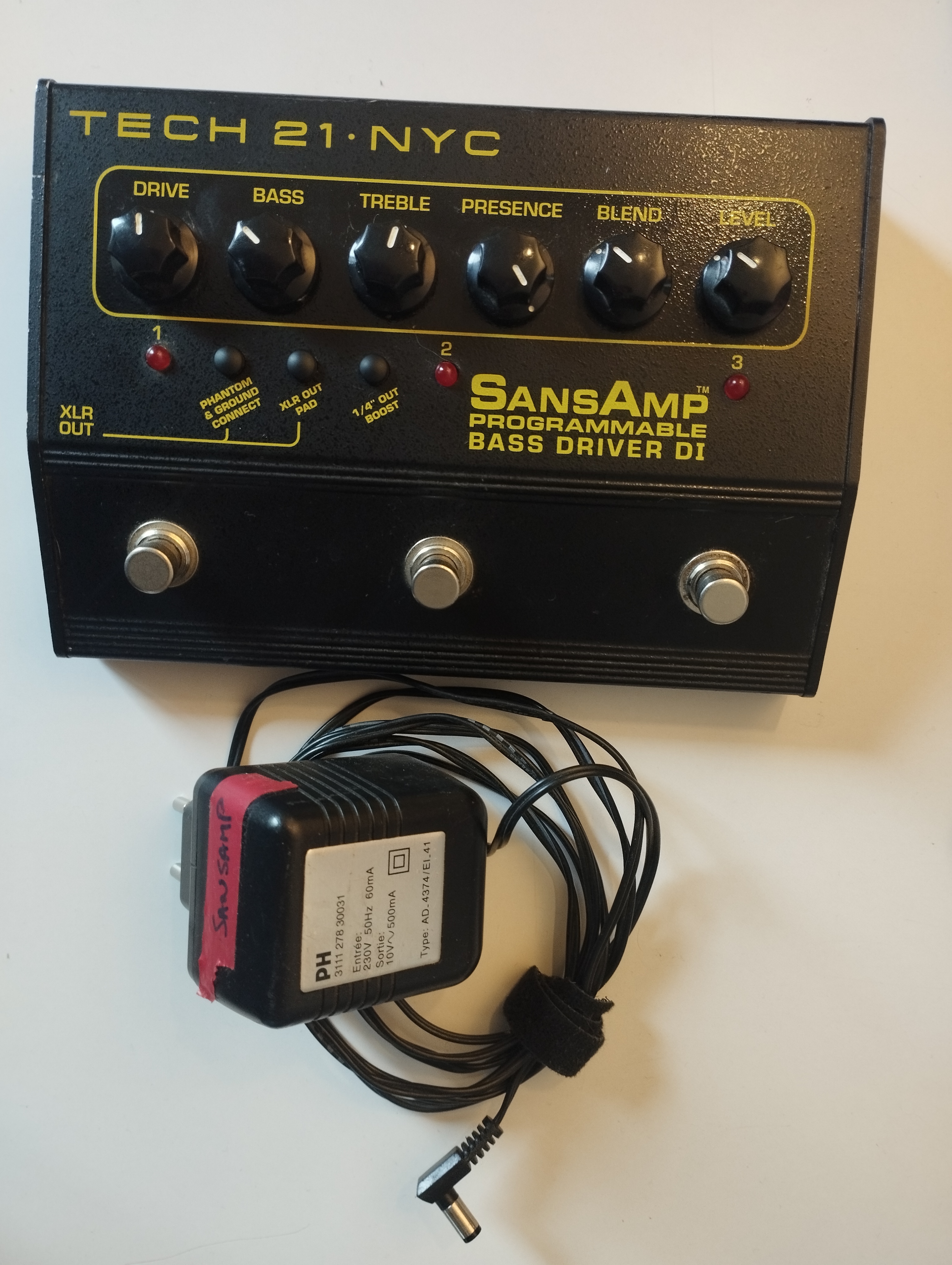 Tech 21 SansAmp Bass Driver DI Programmable + alim + manuel