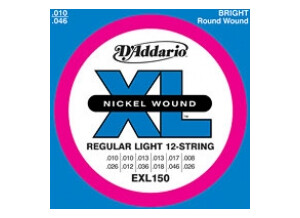 D'Addario XL Nickel Round Wound - EXL150 10-46 Regular Light 12-String (95443)