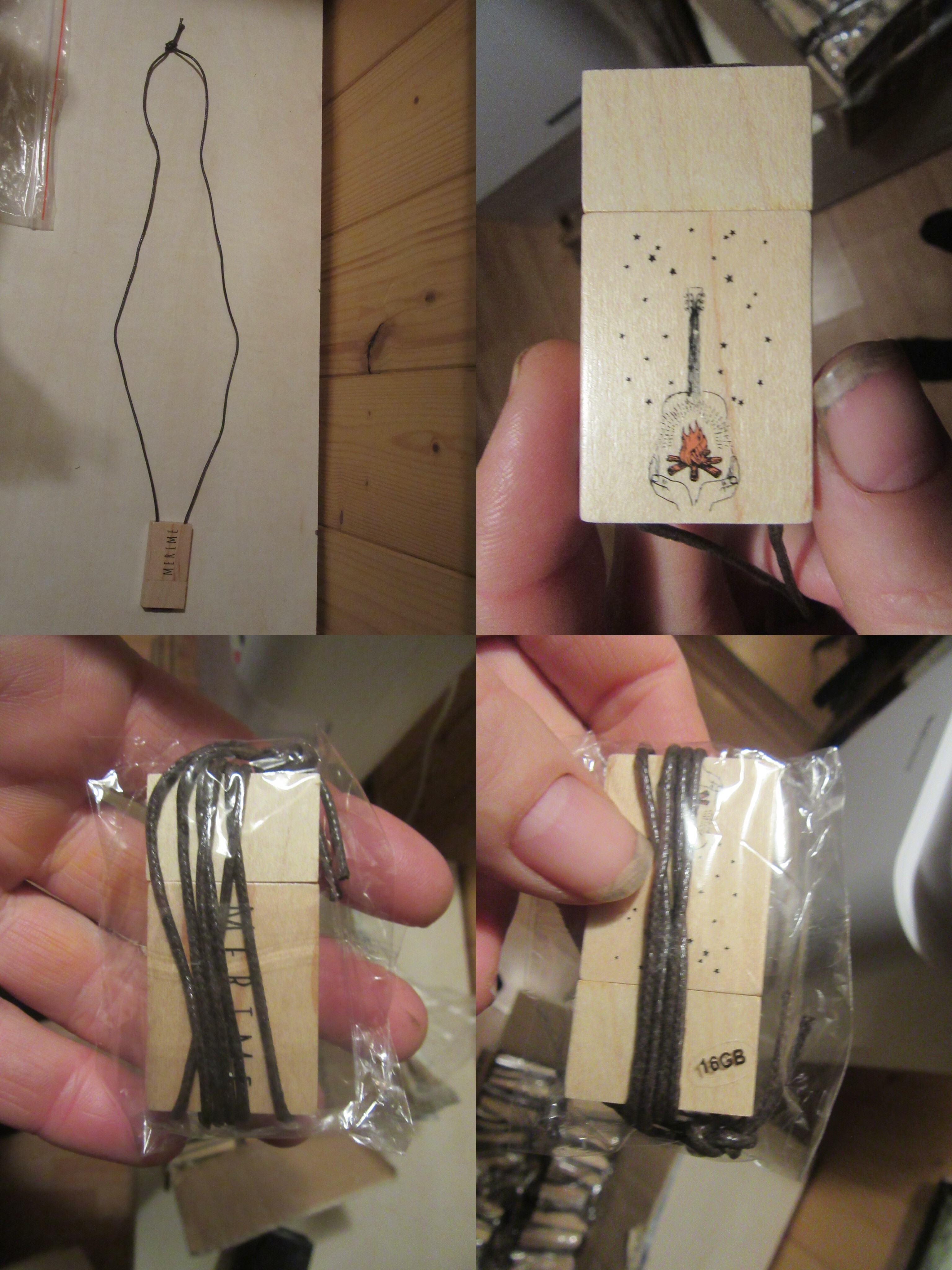 ? Clés USB 2.0 16Go en bois avec cordon - neuves - jusqu'à 200 pièces