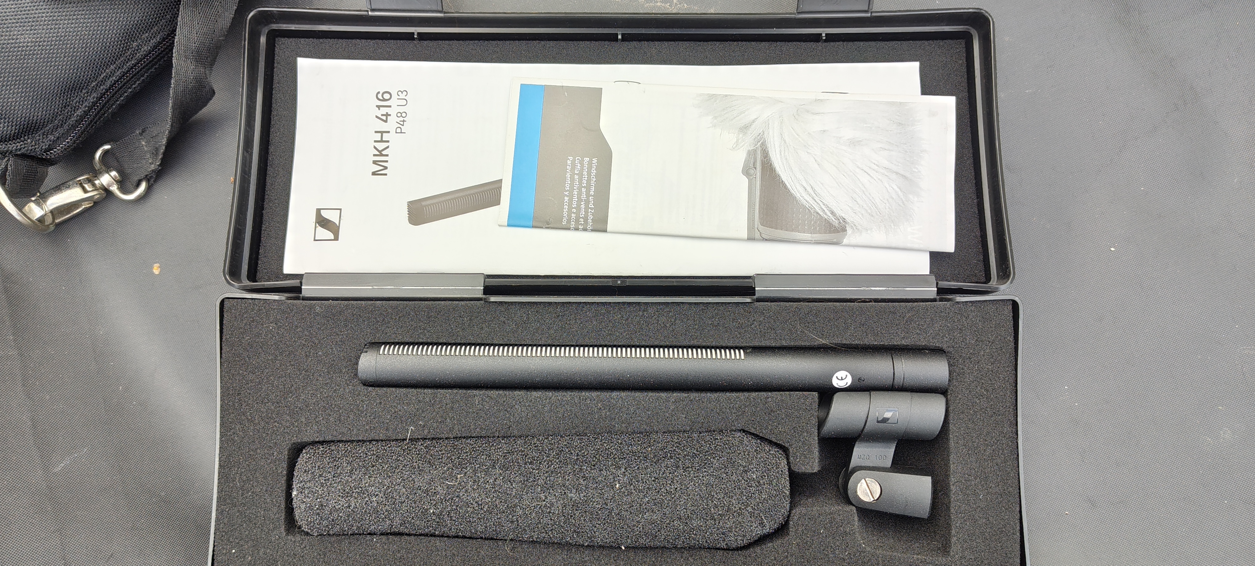 Kit Tournage : Sennheiser MKH 416 P48 + bonnette rigide + perche K&M 23780 (carbone)