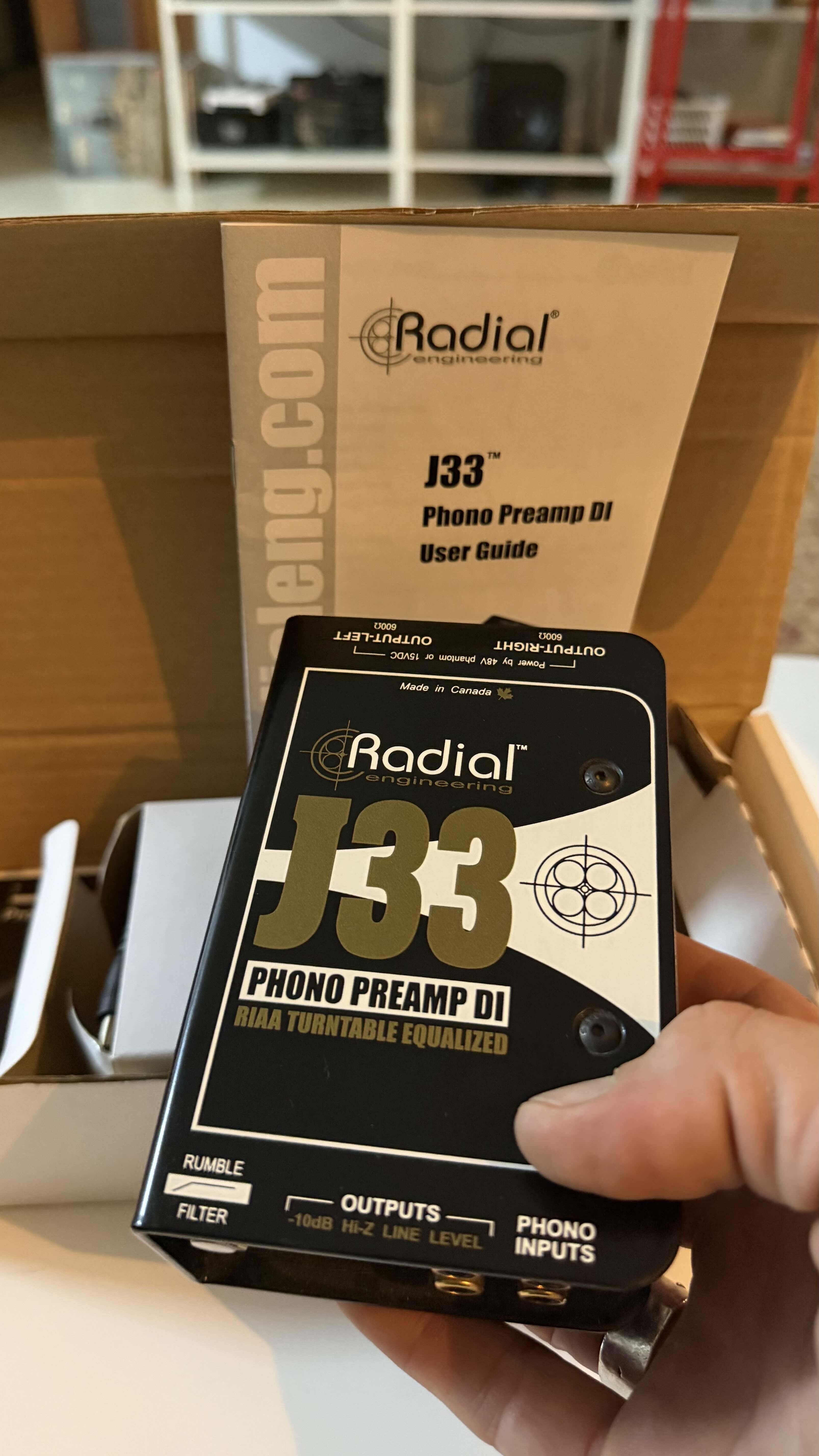 Vends Radial J33 DI box Phono RIAA 