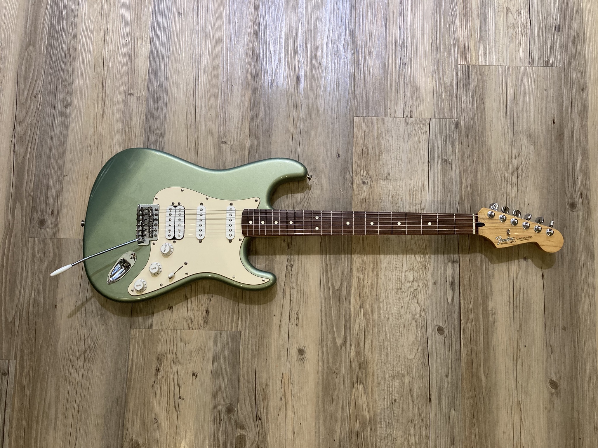 FENDER - Standard Fat Strat Mexic HSS Sage Green Metallic 2002 + Housse