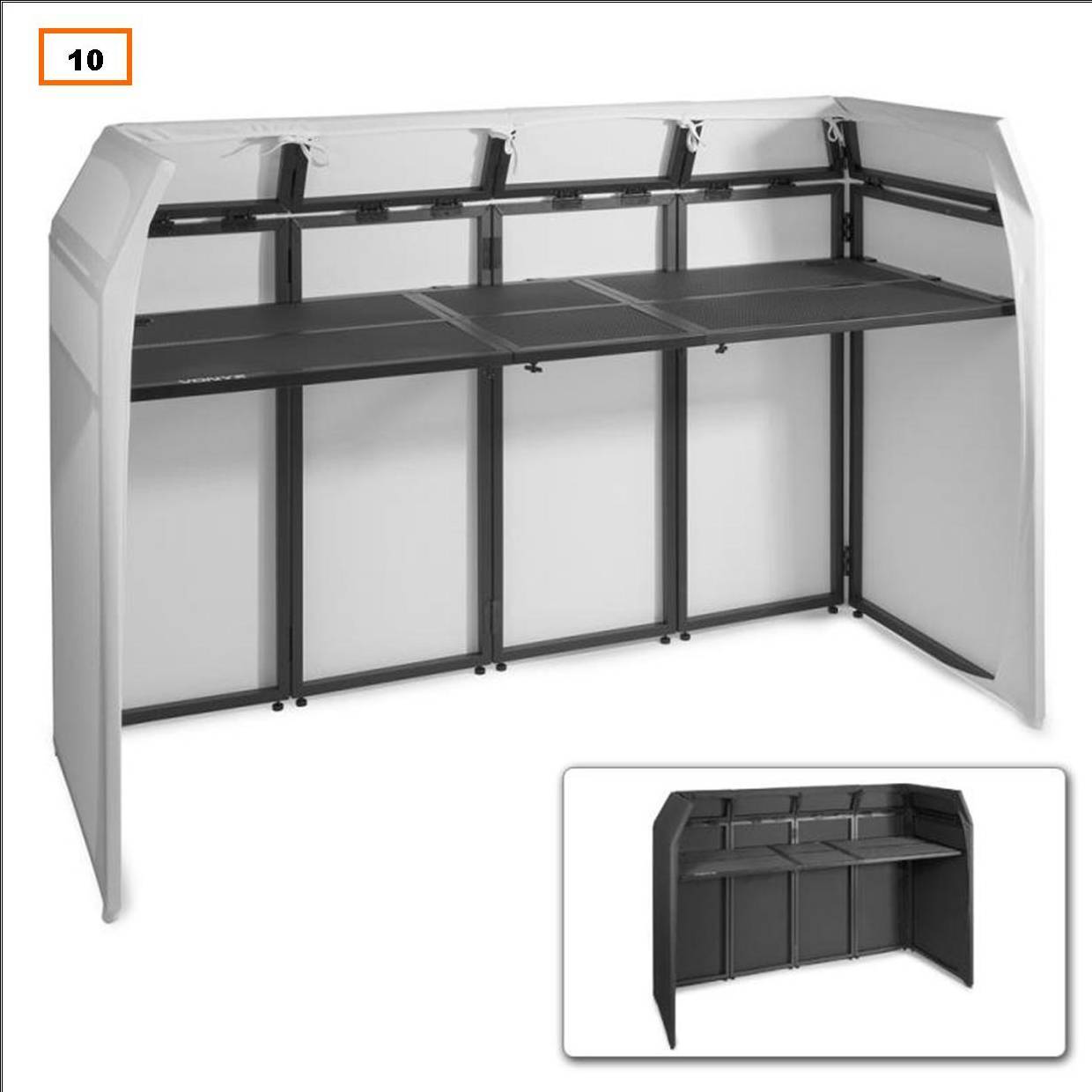 Photo 10 Vonyx DB5 PRO DJ Aluminium Booth (Démo avec housse blanche et noire)