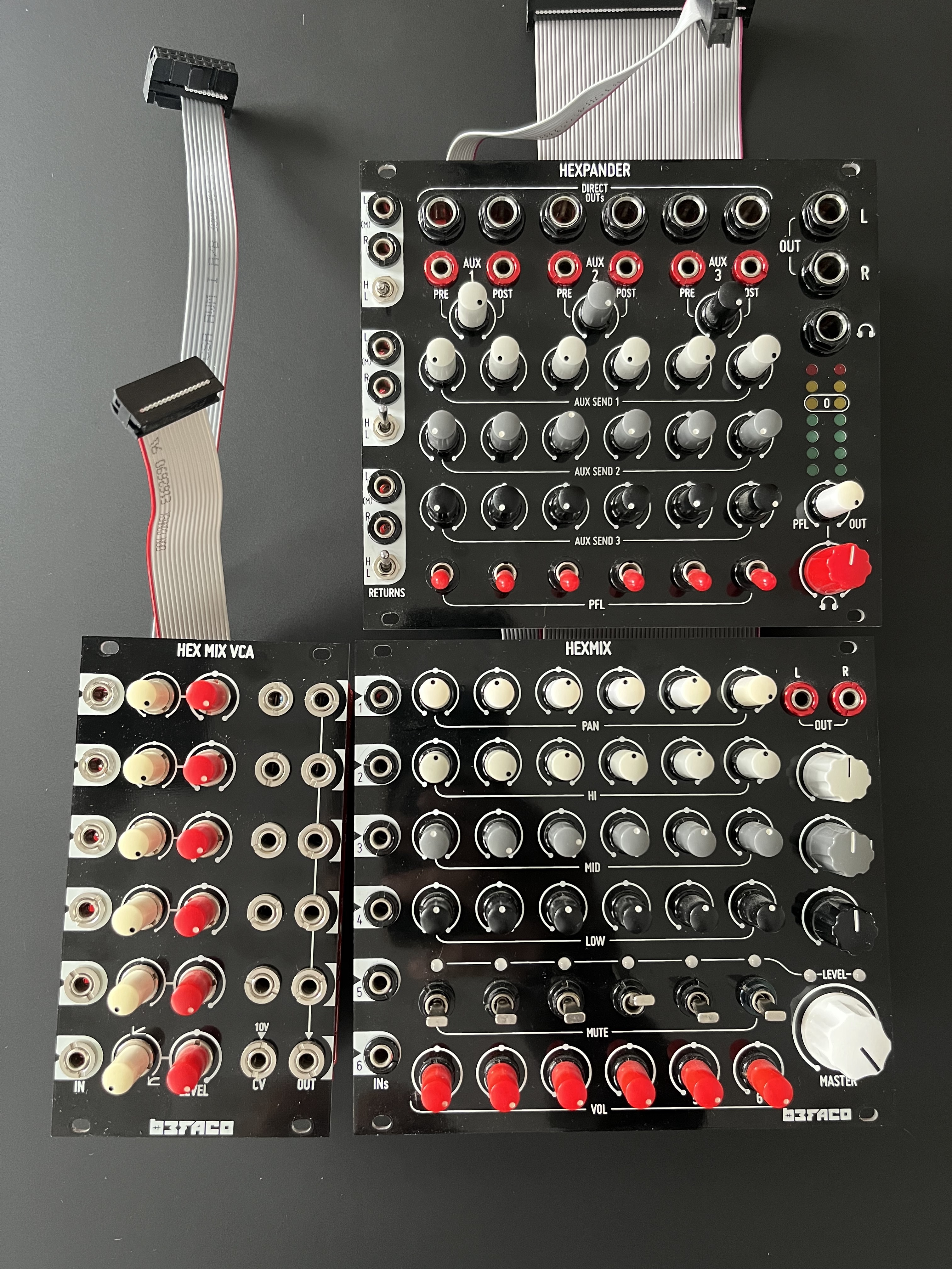 Befaco Hexmix + Hexpander + Hex Mix VCA