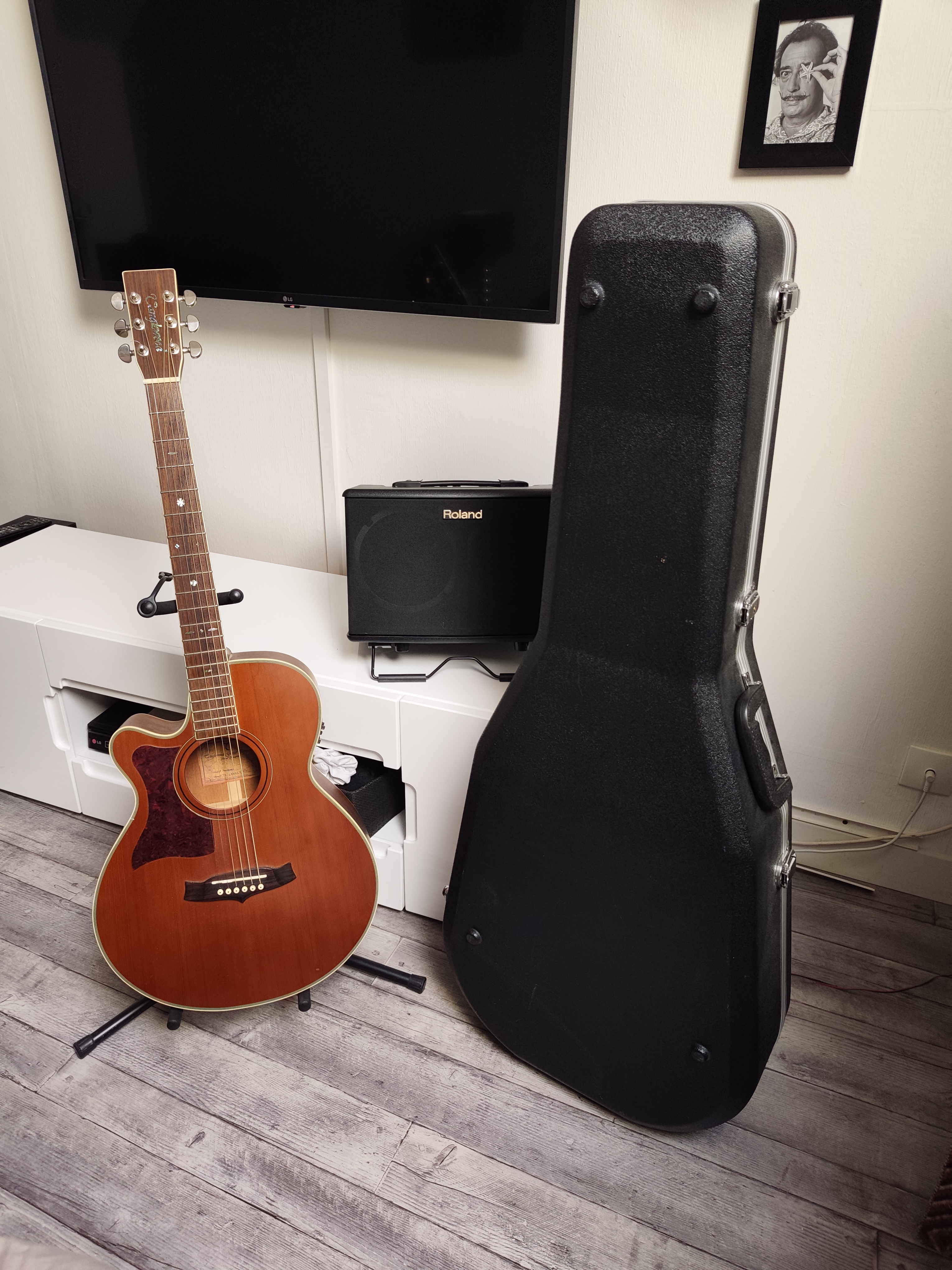 TW 45 SBLH Sundance "gaucher" + flightcase + ampli AC 40 roland