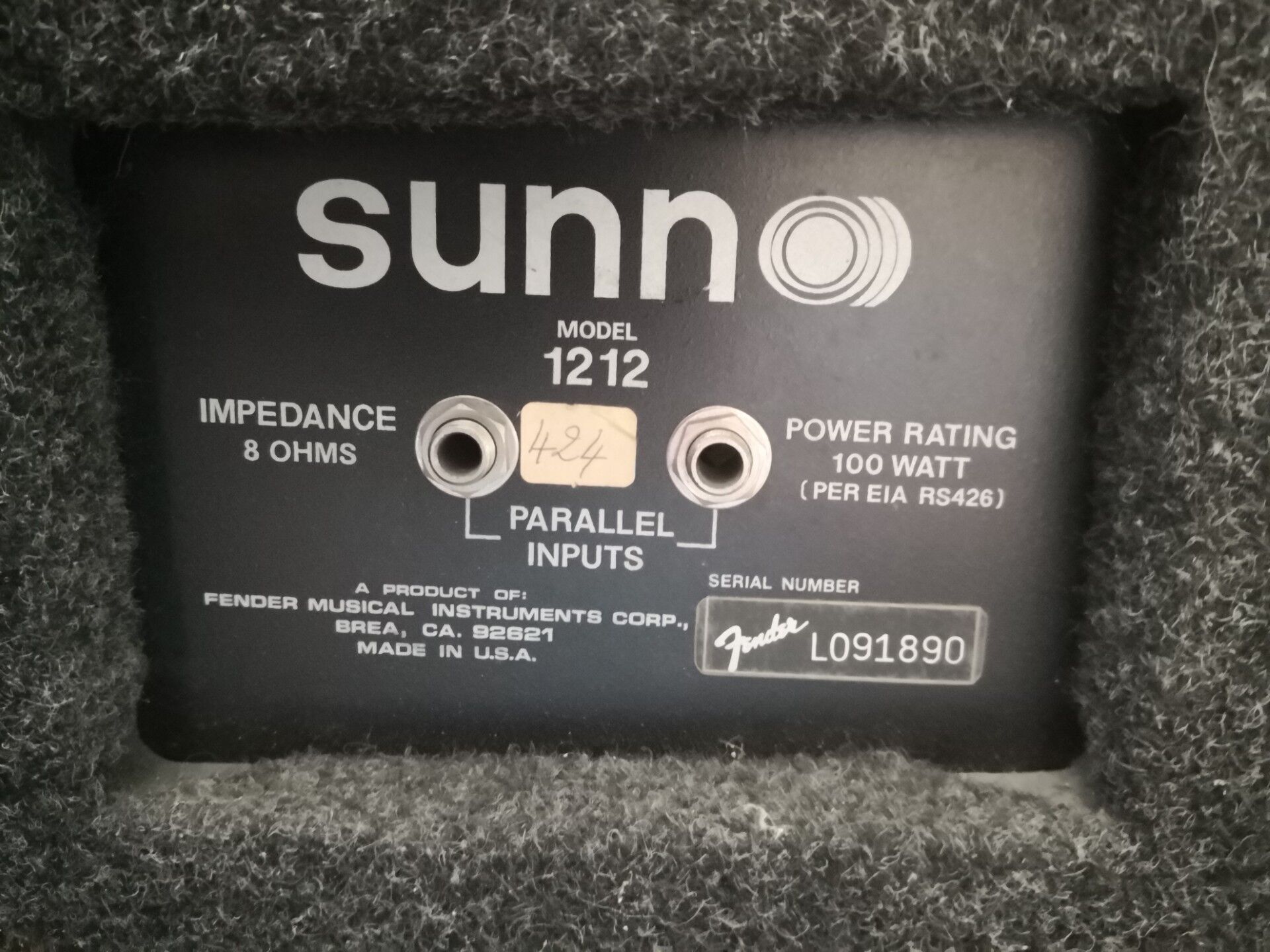 sunn 1212 arrière