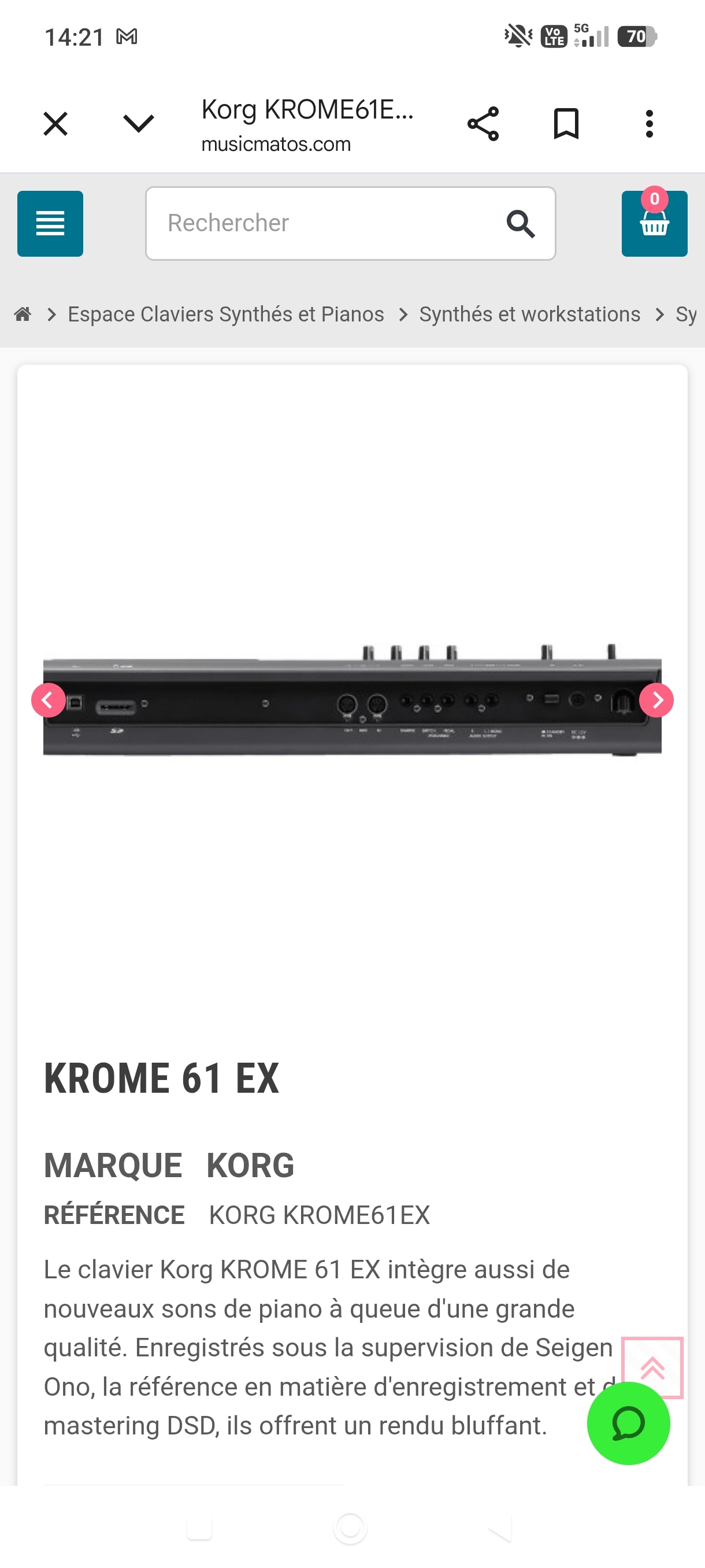 korg krome ex 61 + accessoires 