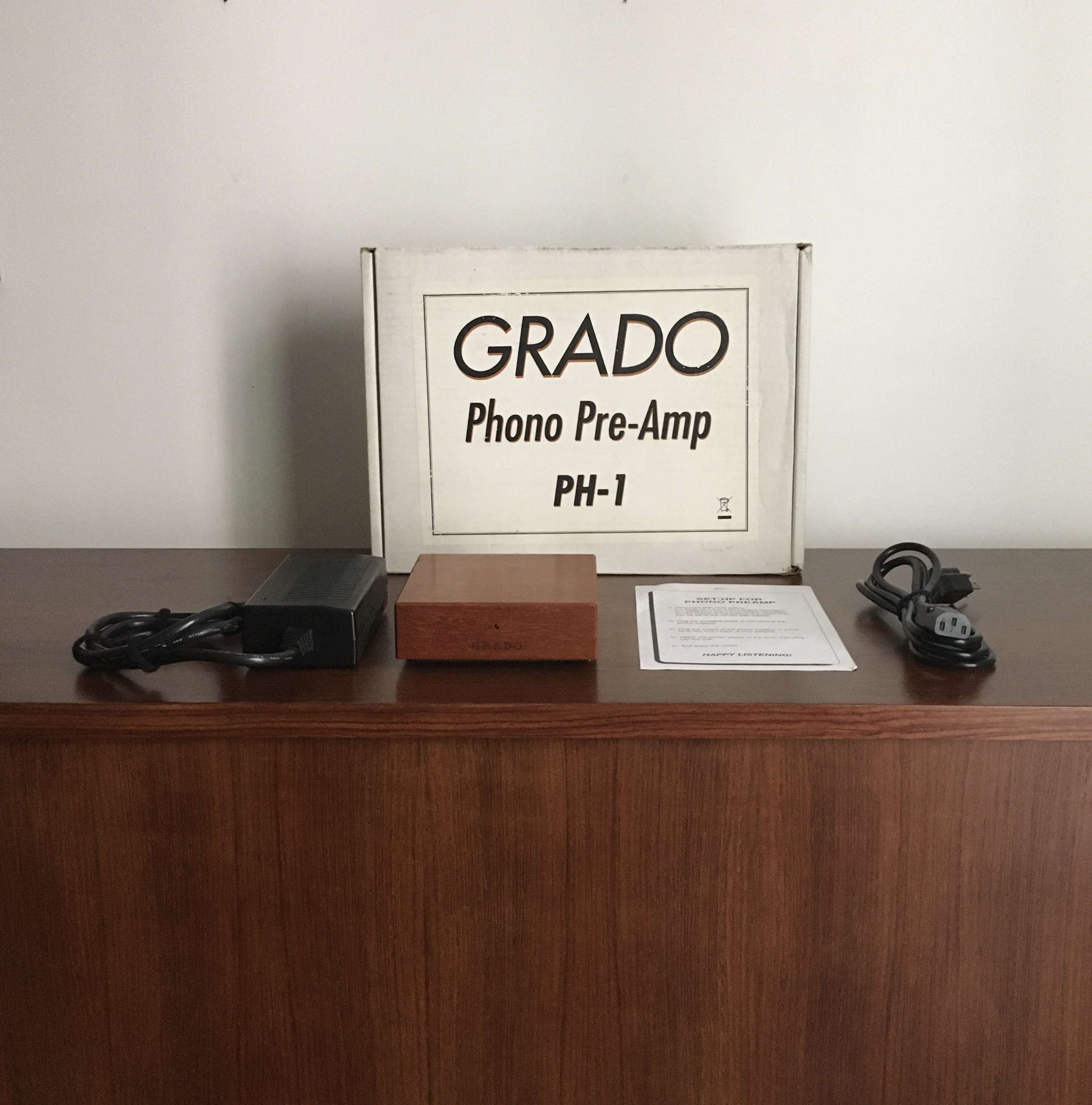 RARE AMPLIFICATEUR PHONO GRADO PH-1 - HI-FI VINTAGE HAUT DE GAMME - BOIS MASSIF - EXCELLENT ÉTAT