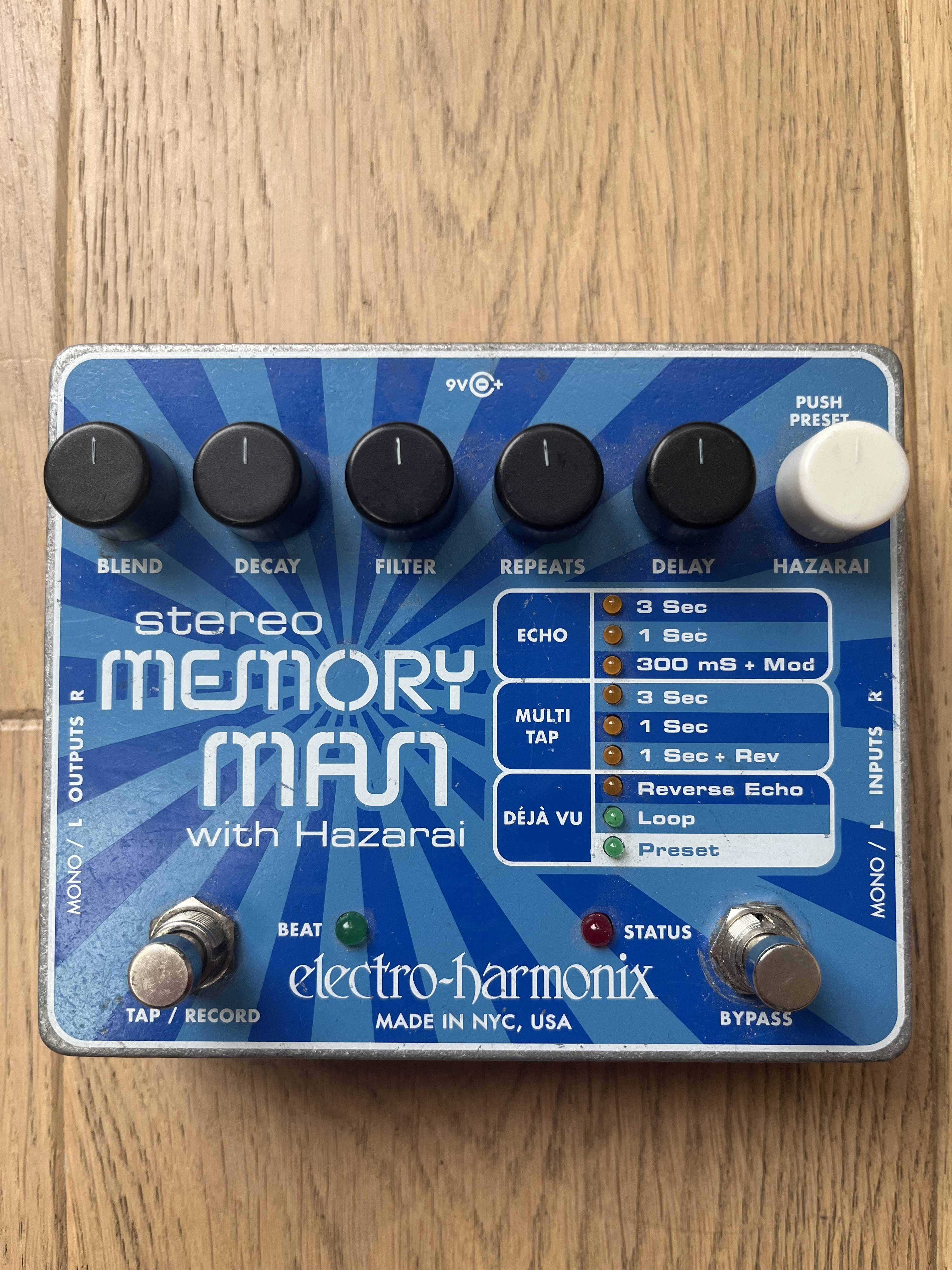 Electro Harmonix stereo Memory Man with Hazarai