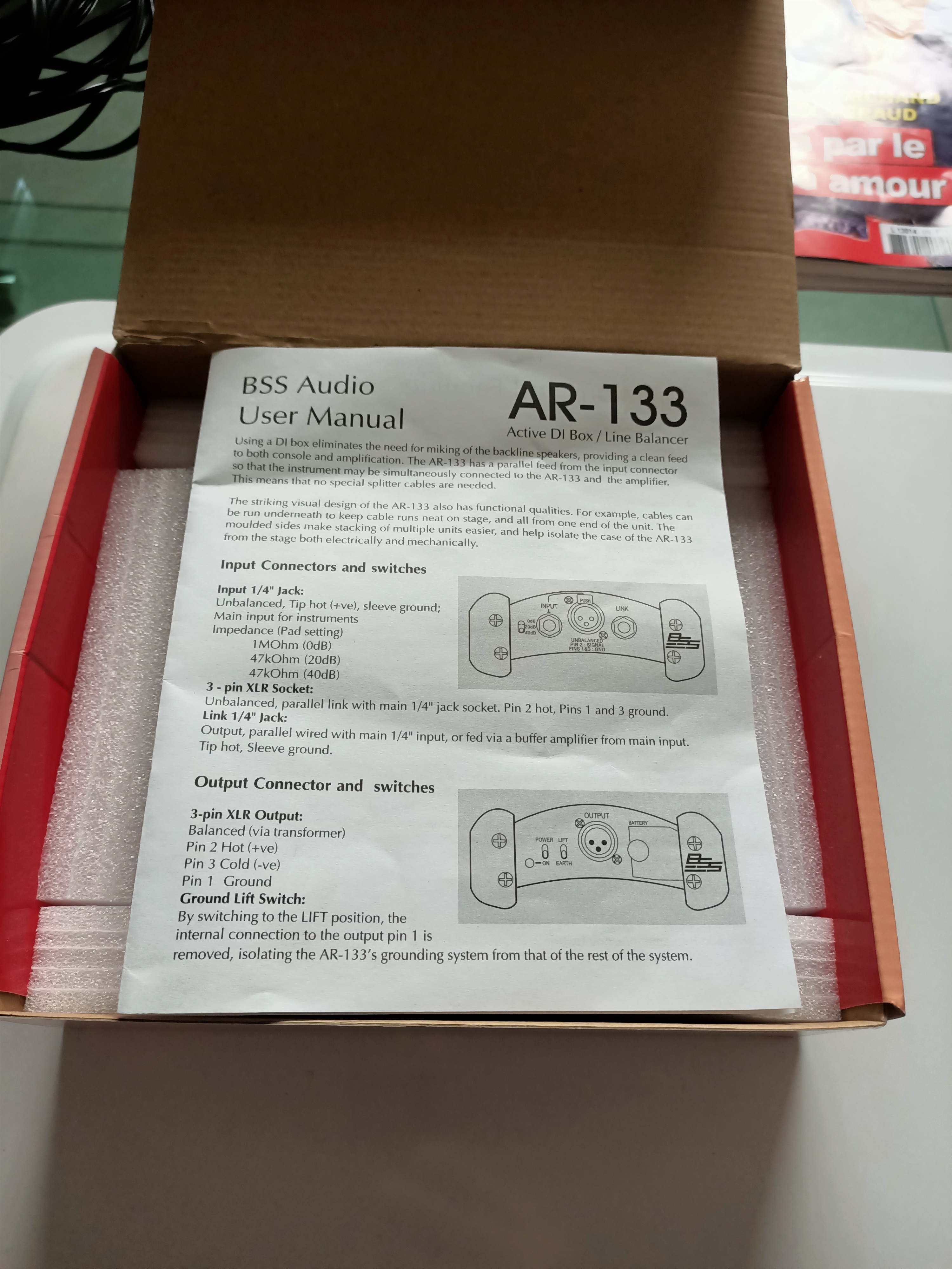 Vends Boitier de direct BS Audio AR 133