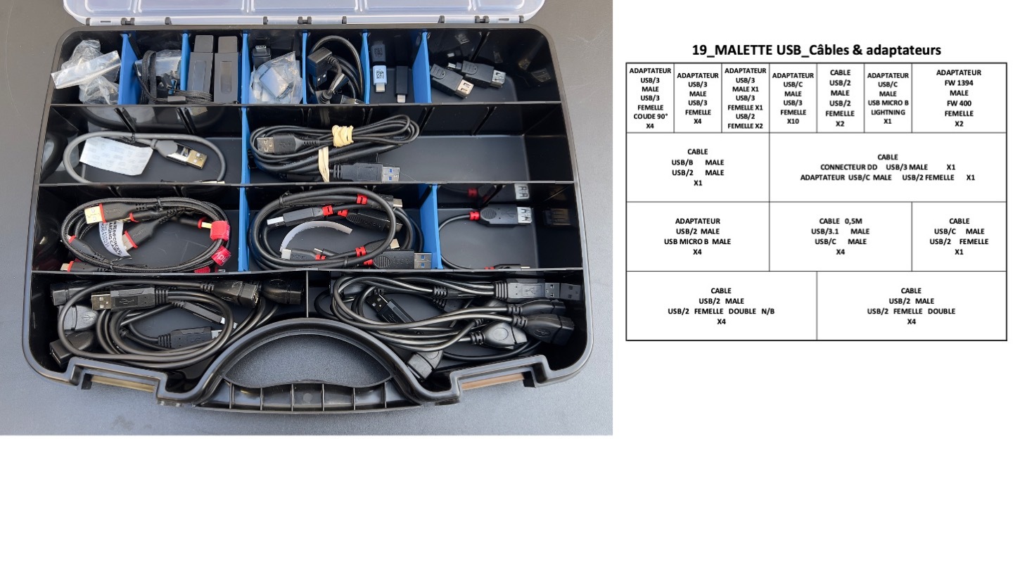 19-4 MALLETTE USB Câbles & adaptateurs Photo & détails