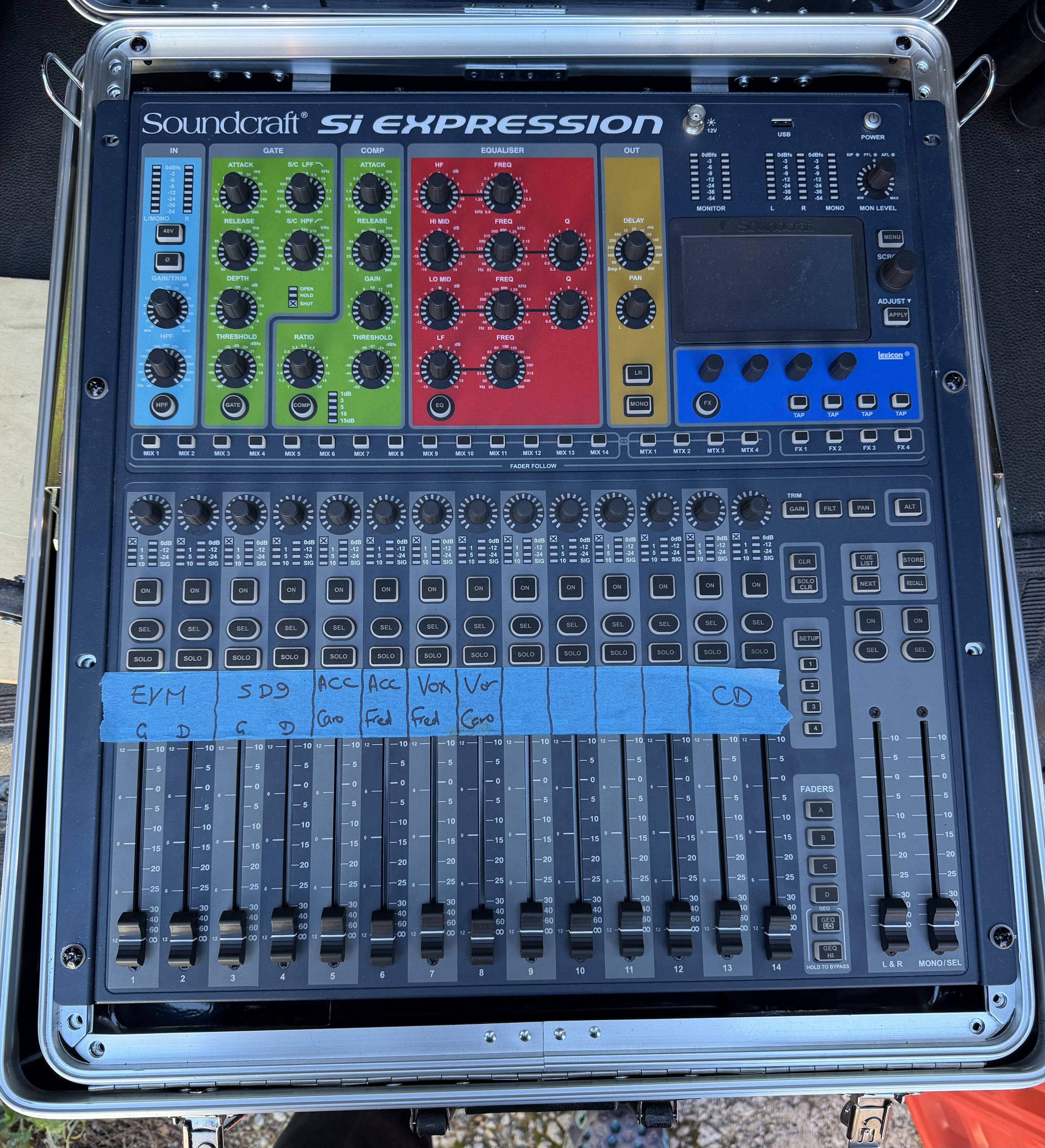 Table de mixage numérique Soundcraft SI Expression 1 + 2 flight case