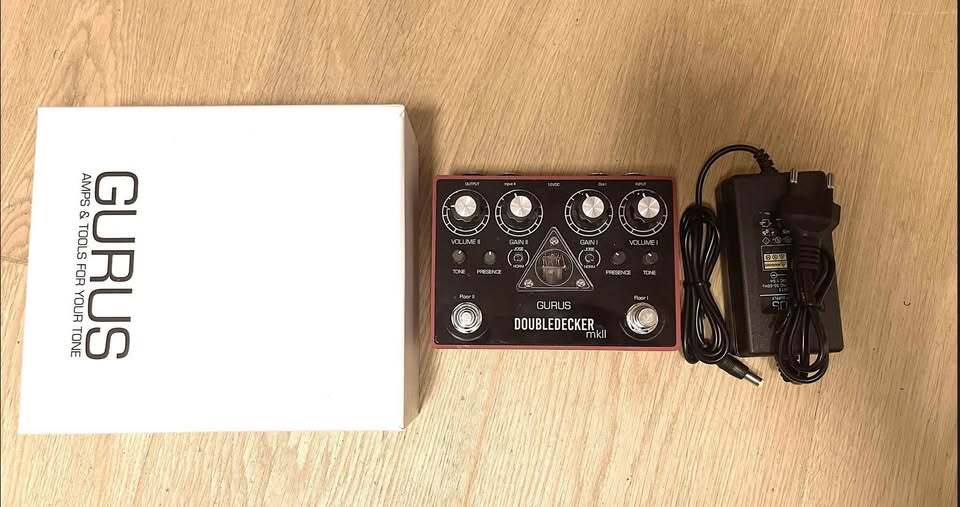 Vends pédale Gurus Double Decker MKII - Double Overdrive à lampes (Marshall Plexi)