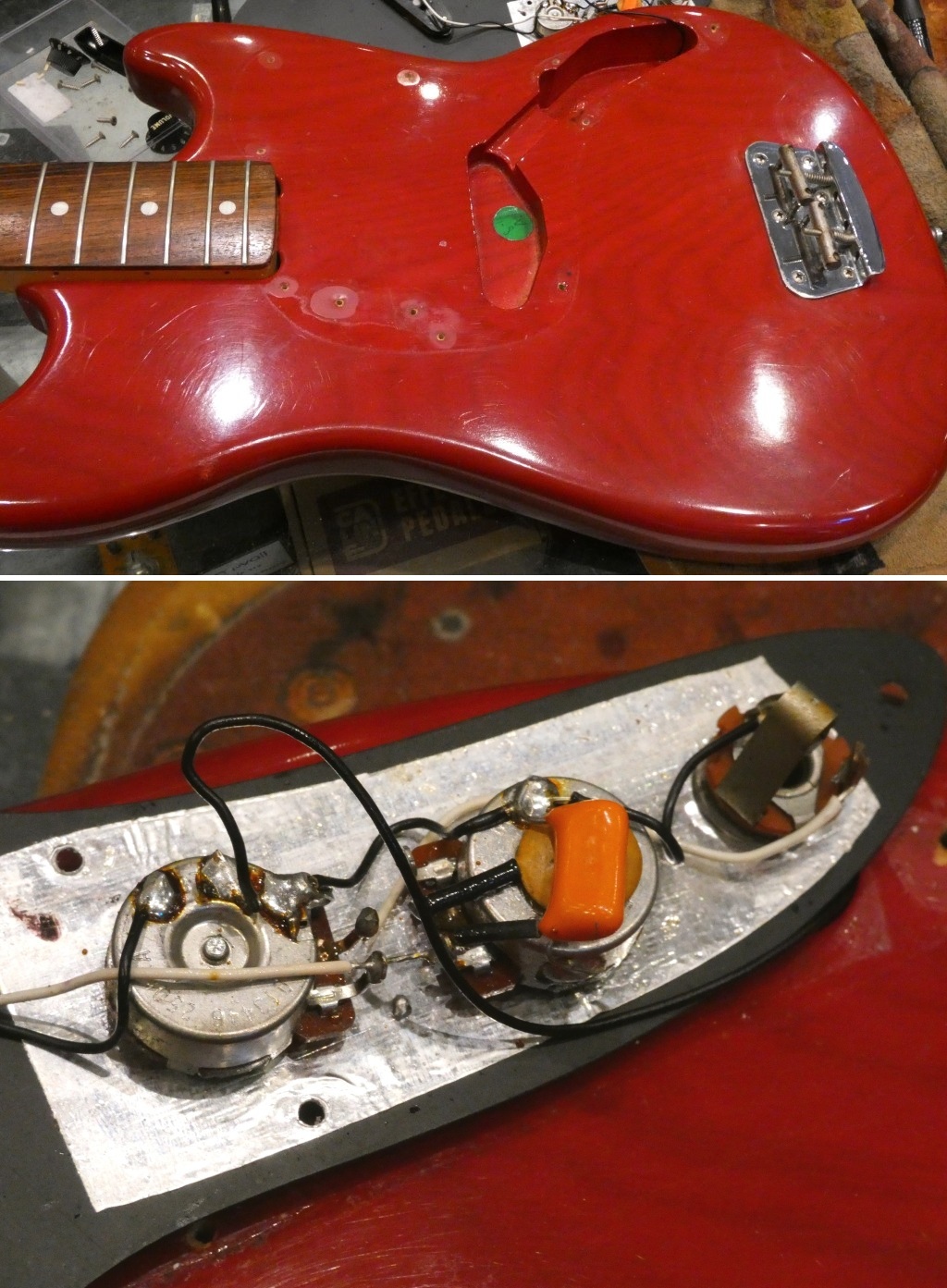 fender musicmaster bass trans wine red usa 1978 (31)