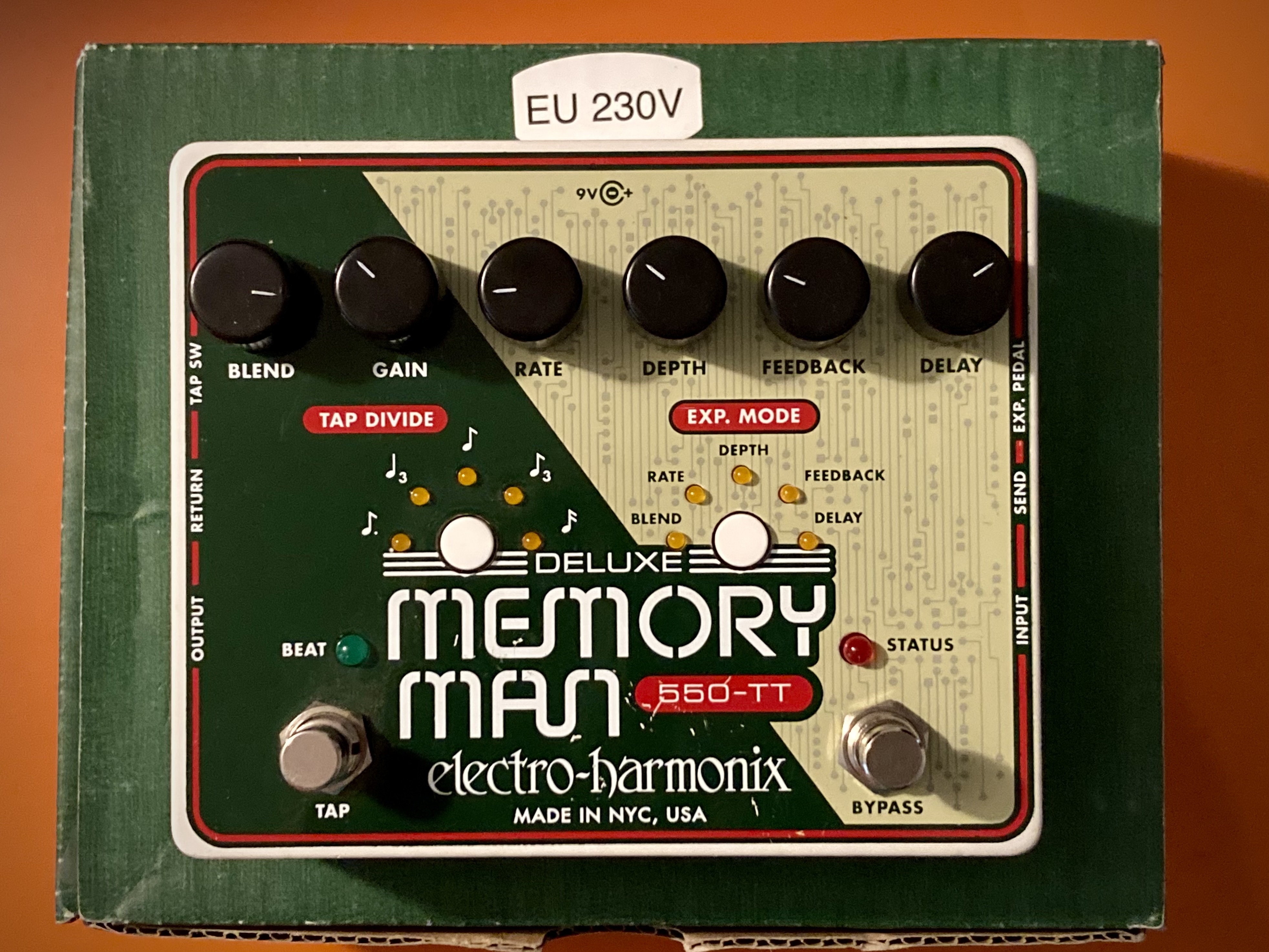 Vends EHX Deluxe Memory Man 550 tap tempo 