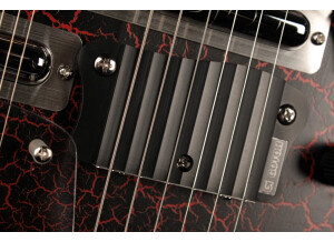 Italia Modena Sitar Red Crackle Buzzing Bridge details