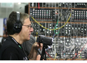 Mike Levine filming and Moog 2