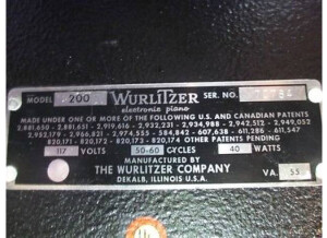 Wurlitzer Piano electrique vintage Wurlitzer 200 de 1970, complet